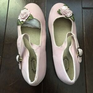 Pink Floral Girls Flats